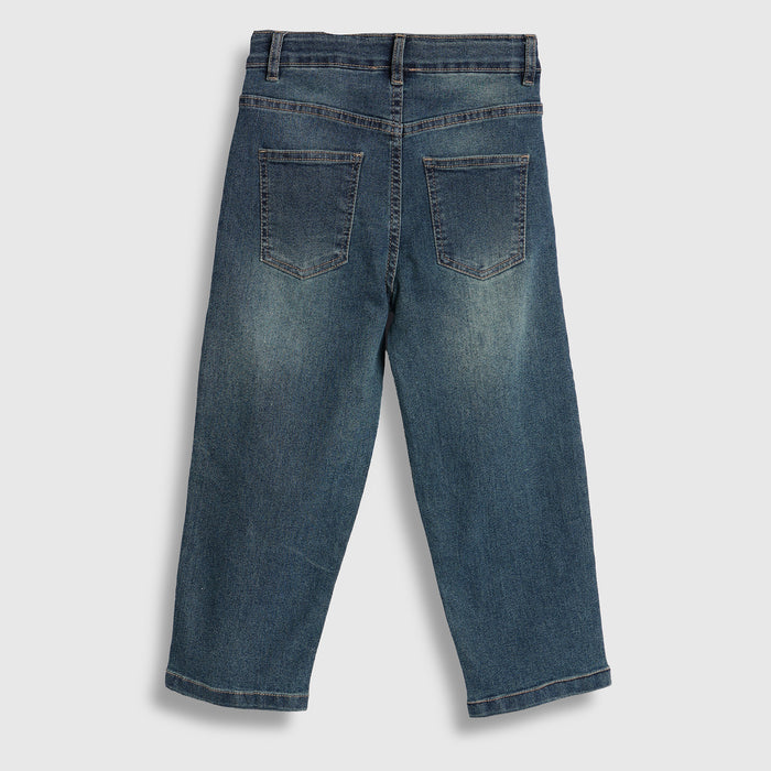 Kids Boys Denim Jeans in Blue with Relaxed Baggy Fit & Soft Breathable Comfort Fabric