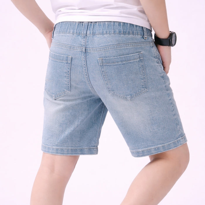 Kids Boys Denim Shorts in Light Blue with Drawstring Waist & Utility Design for Active Wear