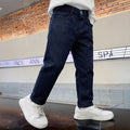 Kids Boys Jeans in Dark Blue Denim with Straight Fit & Comfort Fabric, Perfect for Daily Wear