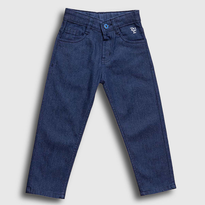 Kids Boys Jeans in Dark Blue Denim with Straight Fit & Comfort Fabric, Perfect for Daily Wear
