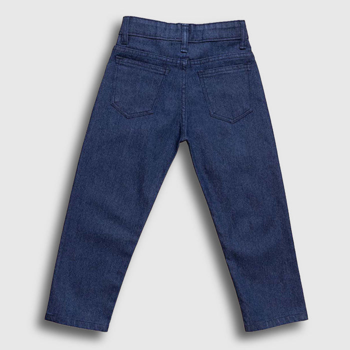 Kids Boys Jeans in Dark Blue Denim with Straight Fit & Comfort Fabric, Perfect for Daily Wear