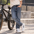 Kids Boys Jeans in Light Blue with Straight Fit, Pocket Detail & Soft Denim Fabric