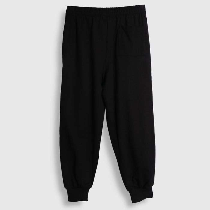 Kids Boys Lower in Black with Relaxed Fit, Stripe Detail, Elastic Waistband & Ribbed Cuffs