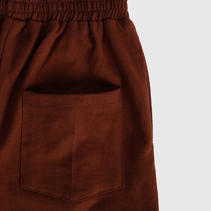 Kids Boys Lower in Brown with Wide Leg, Contrast Panels & Soft Fabric, Everyday Comfortable Fit