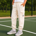 Kids Boys Lower in Off White with Cargo Pockets, Drawstring Waist & Elastic Cuff Design