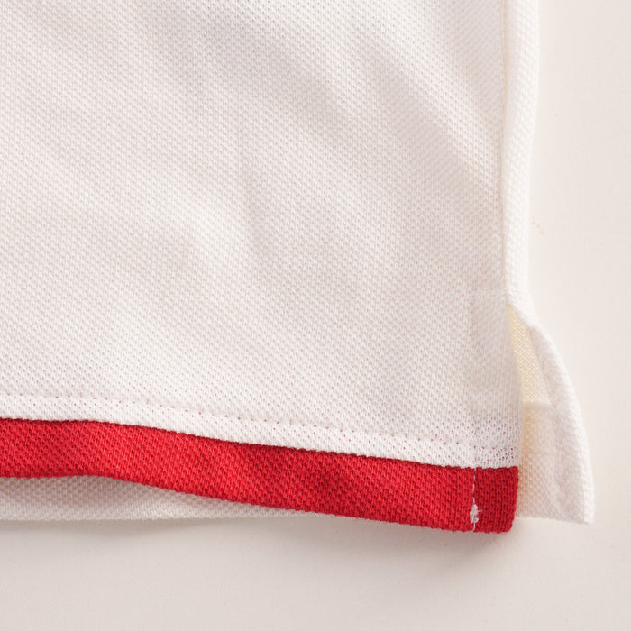 Kids Boys Polo Tshirt in White with Contrast Collar & Soft Breathable Comfort Fabric