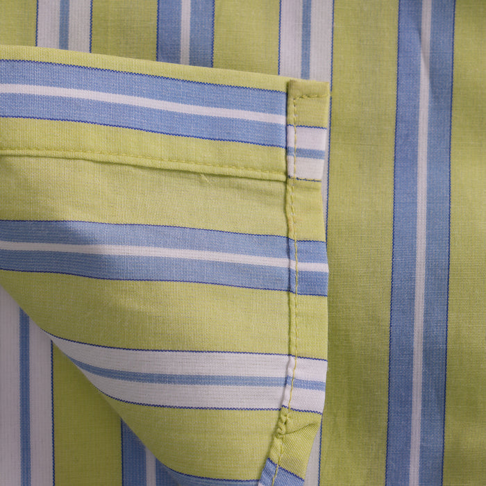 Kids Boys Shirt in Light Green Multicolor with Striped Pattern, Full Sleeves & Comfort Fit