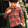 Kids Boys Shirt in Multicolor with Checked Pattern, Regular Fit, Full Sleeves & Comfort Fabric