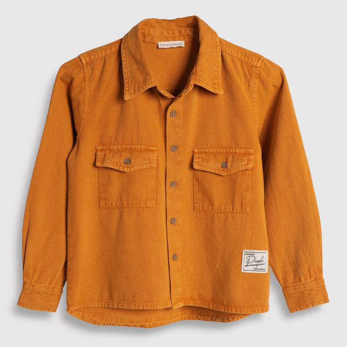 Kids Boys Shirt in Mustard with Full Sleeves, Regular Fit & Soft Comfort Breathable Fabric