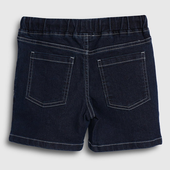 Kids Boys Shorts in Dark Blue Denim with Drawstring Waist for Comfortable Summer Wear