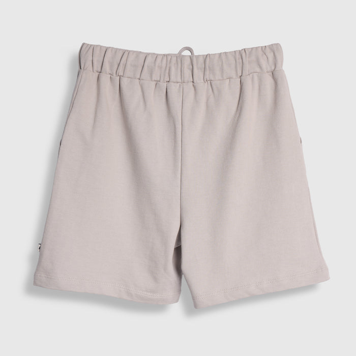 Kids Boys Shorts in Grey with Patch Pockets, Drawcord Waist & Regular Fit Comfort