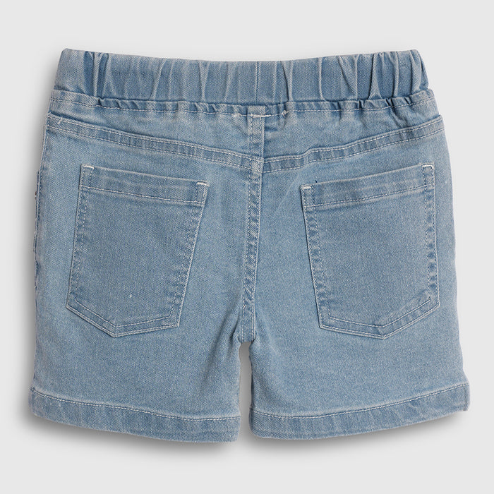 Kids Boys Shorts in Light Blue Denim with Drawstring Waist for Comfortable Summer Wear