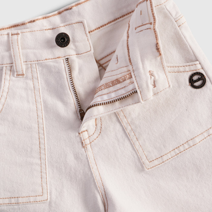 Kids Boys Shorts in White with Soft Fabric & Comfort Fit for Active Wear