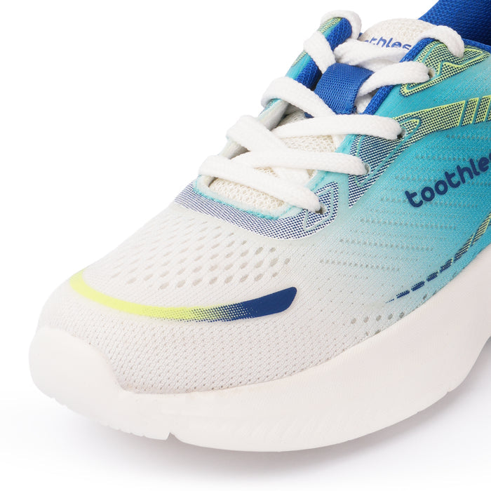 Kids Boys Sports Shoes in White Blue with Lightweight Cushioning & Active Play Comfort