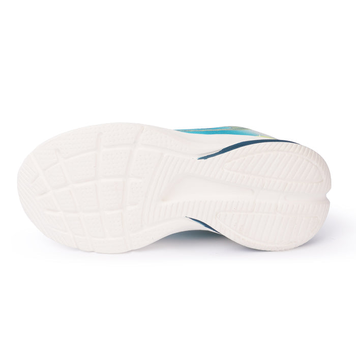 Kids Boys Sports Shoes in White Blue with Lightweight Cushioning & Active Play Comfort