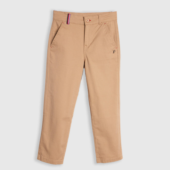 Kids Boys Trousers in Beige with Tailored Fit, Smart Pocket Styling & Comfort Fabric