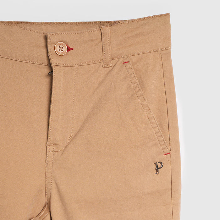 Kids Boys Trousers in Beige with Tailored Fit, Smart Pocket Styling & Comfort Fabric