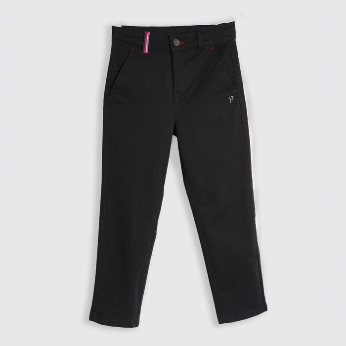 Kids Boys Trousers in Black with Tailored Fit, Smart Pocket Styling & Comfort Fabric