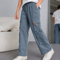 Kids Boys Trousers in Navy Blue with Multi Utility Cargo Pockets & Regular Comfort Fit