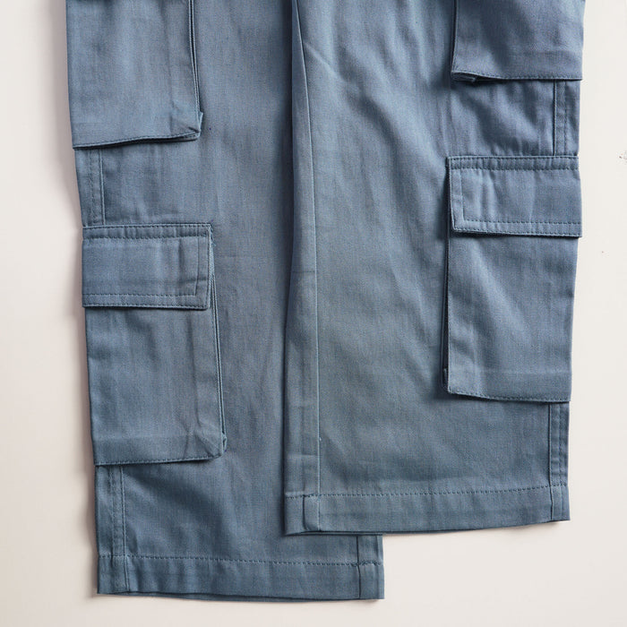 Kids Boys Trousers in Navy Blue with Multi Utility Cargo Pockets & Regular Comfort Fit