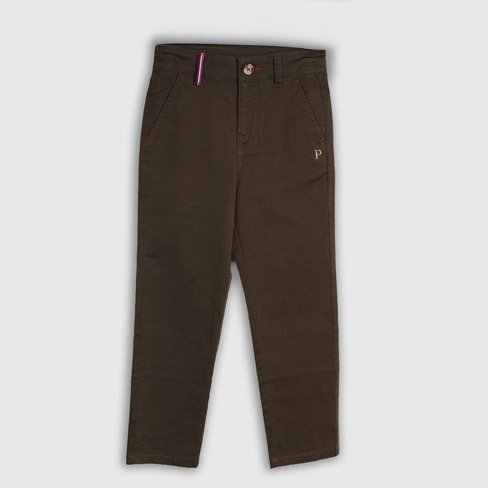 Kids Boys Trousers in Olive with Tailored Fit, Smart Pocket Styling & Comfort Fabric