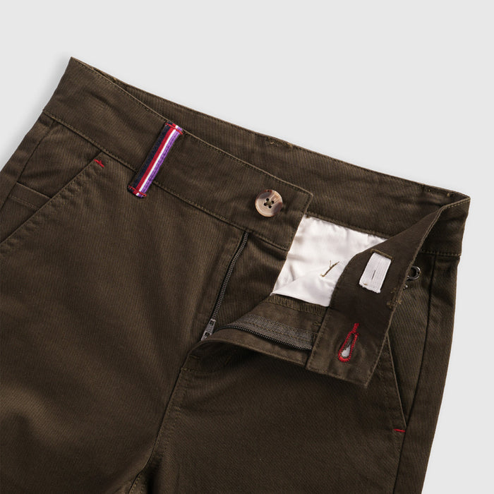 Kids Boys Trousers in Olive with Tailored Fit, Smart Pocket Styling & Comfort Fabric