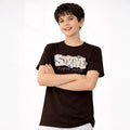 Kids Boys Tshirt Brown with Breathable Cotton Fabric Short Sleeve Summer Casual T Shirt