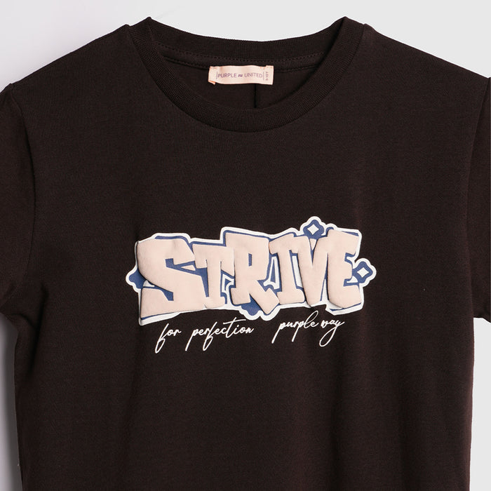 Kids Boys Tshirt Brown with Breathable Cotton Fabric Short Sleeve Summer Casual T Shirt
