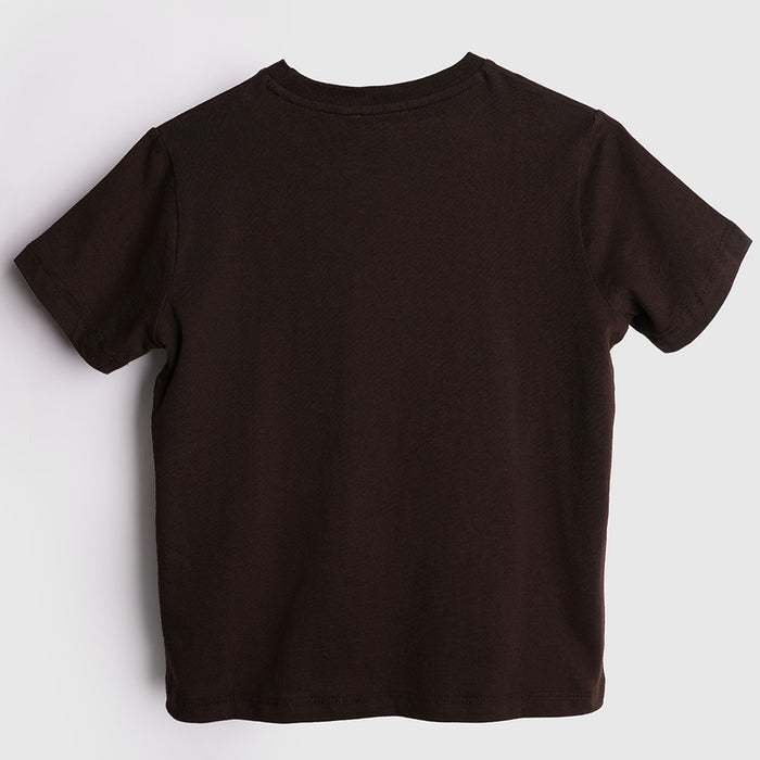 Kids Boys Tshirt Brown with Breathable Cotton Fabric Short Sleeve Summer Casual T Shirt
