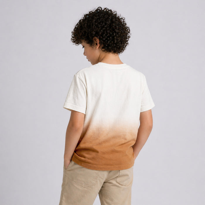 Kids Boys Tshirt in Beige Ombre with Soft Fabric & Half Sleeve, Perfect Daily Casual Wear