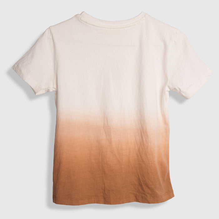 Kids Boys Tshirt in Beige Ombre with Soft Fabric & Half Sleeve, Perfect Daily Casual Wear