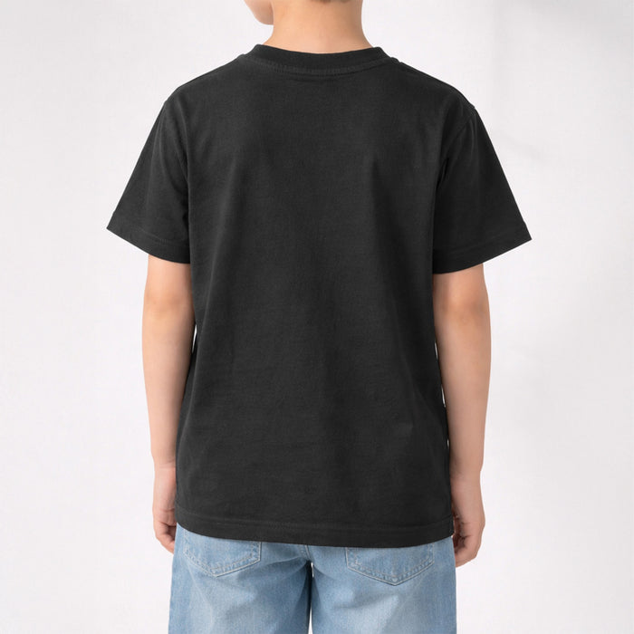 Kids Boys Tshirt in Black with Graphic Print, Half Slevees & Soft Fabric for All Day Comfort