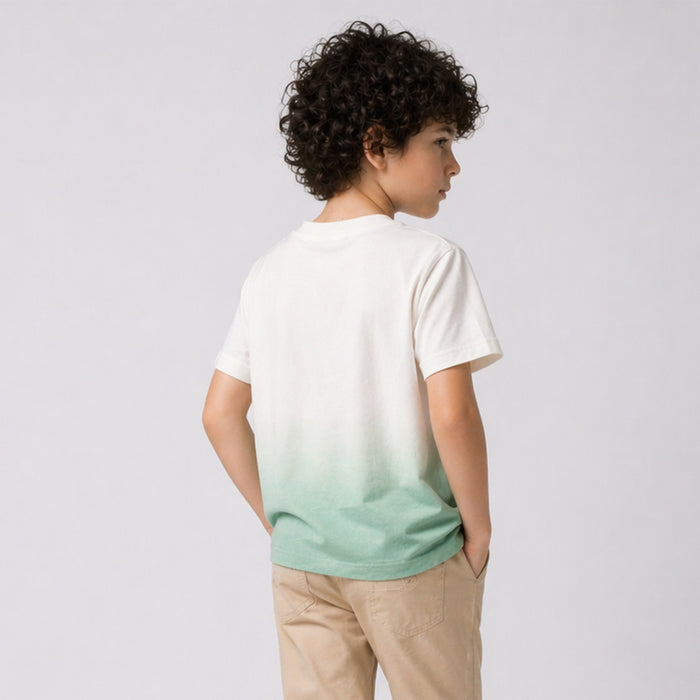 Kids Boys Tshirt in Green Ombre with Soft Fabric & Half Sleeve, Perfect Daily Casual Wear