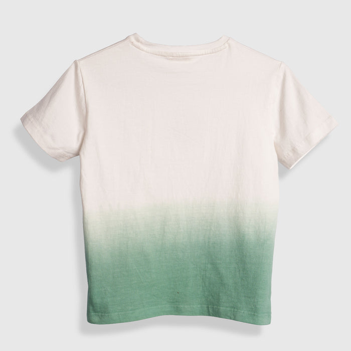 Kids Boys Tshirt in Green Ombre with Soft Fabric & Half Sleeve, Perfect Daily Casual Wear
