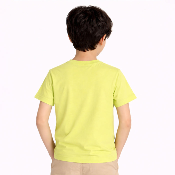 Kids Boys Tshirt in Light Green with Graphic Print & Soft Cotton for Summer Casual Wear