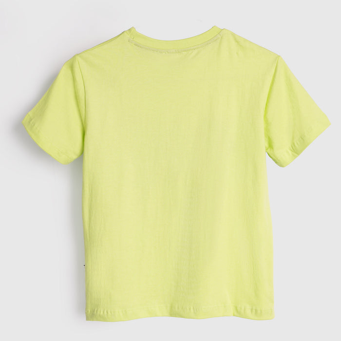 Kids Boys Tshirt in Light Green with Graphic Print & Soft Cotton for Summer Casual Wear