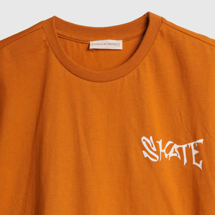 Kids Boys Tshirt in Mustard with Relaxed Fit & Soft Breathable Fabric for Everyday Comfort