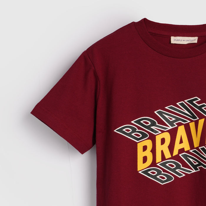 Kids Boys Tshirt in Red with Soft Breathable Cotton for Comfortable Everyday Casual Wear