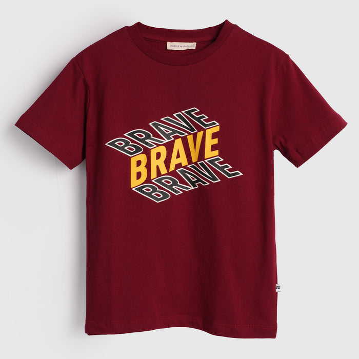 Kids Boys Tshirt in Red with Soft Breathable Cotton for Comfortable Everyday Casual Wear