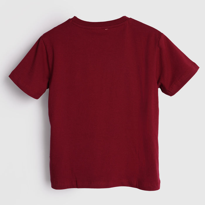 Kids Boys Tshirt in Red with Soft Breathable Cotton for Comfortable Everyday Casual Wear