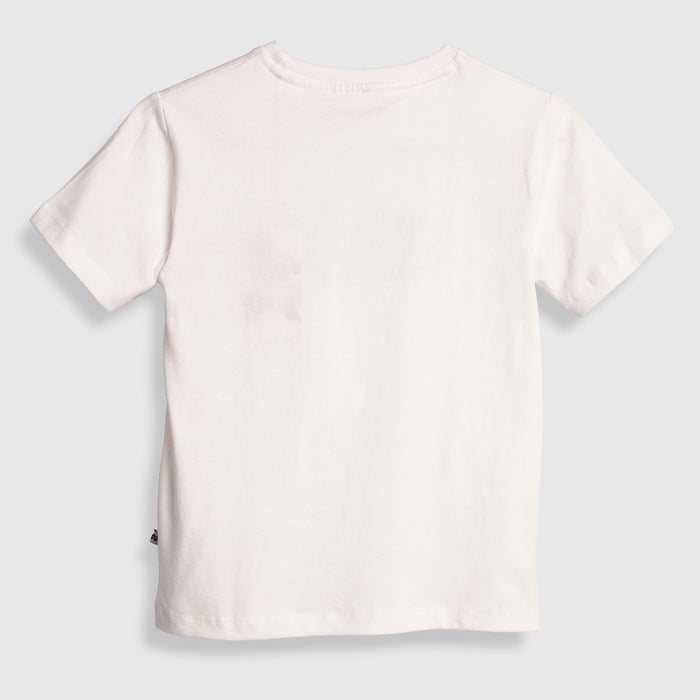 Kids Boys Tshirt in White with Soft Fabric & Round-Neck Comfort, Casual Fit for Summers