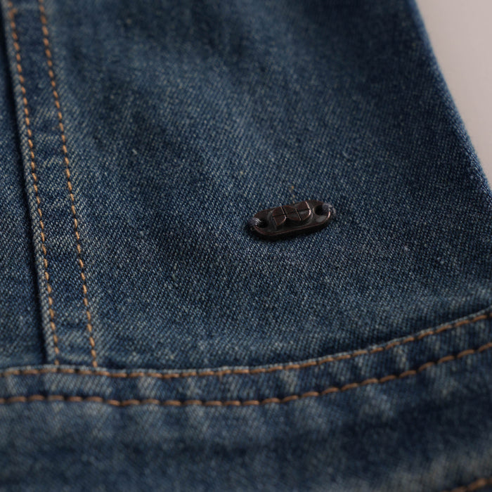 Kids Girl Denim Jacket in Blue with Regular Fit, Butterfly Embroidery & Full Sleeves