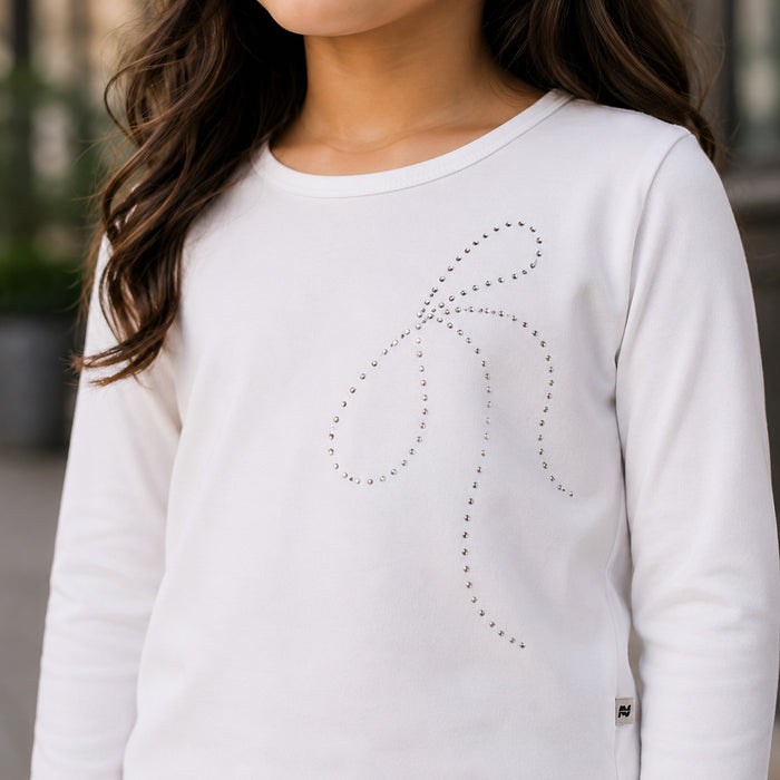 Kids Girls Combo Set with White Soft Fabric Full Slevees Tshirt & Fuchsia Comfort Fit Lower