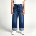 Kids Girls Dark Blue Denim Classic Comfort Fit Jeans
