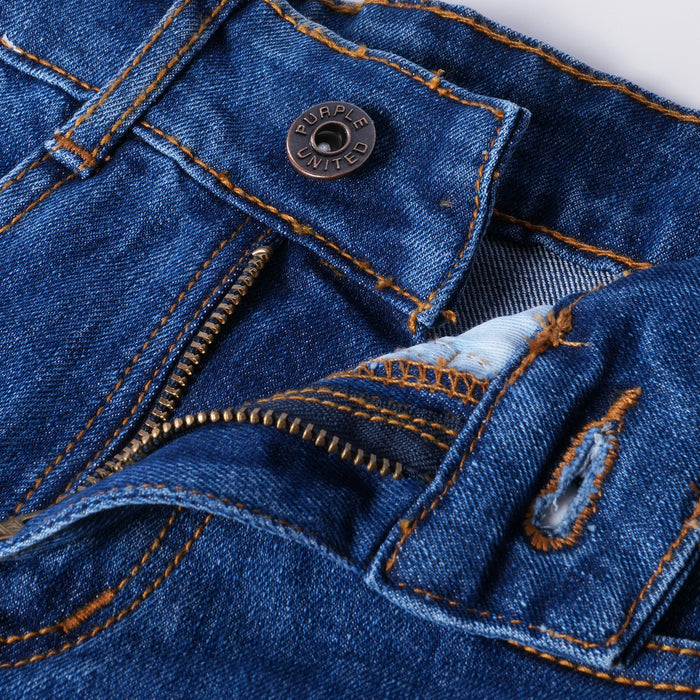 Kids Girls Dark Blue Denim Classic Comfort Fit Jeans