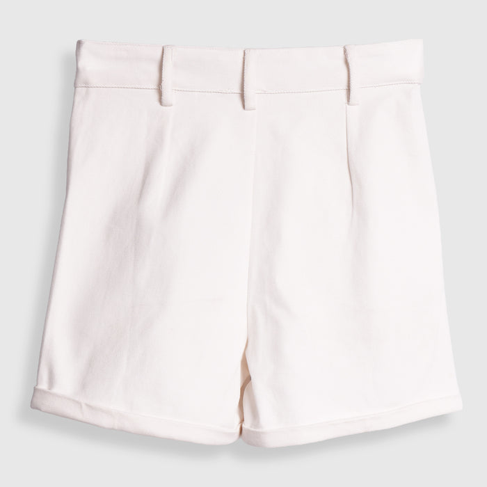 Kids Girls Denim Shorts in White with Stud Detail & Comfortable Fit for Daily Casual Wear