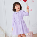 Kids Girls Dress in Lavender with Fit & Flare Design, Smocked Waist & Comfortable Regular Fit