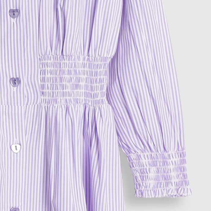 Kids Girls Dress in Lavender with Fit & Flare Design, Smocked Waist & Comfortable Regular Fit