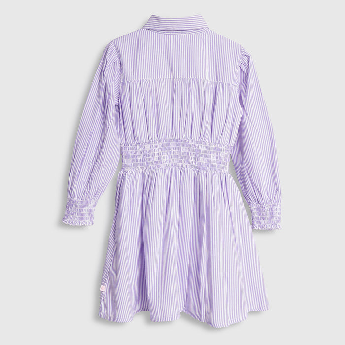 Kids Girls Dress in Lavender with Fit & Flare Design, Smocked Waist & Comfortable Regular Fit