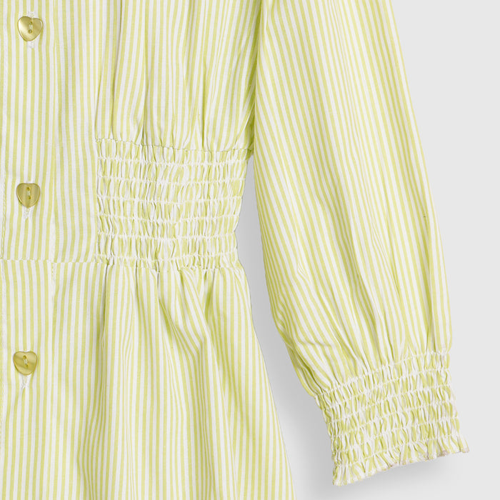 Kids Girls Dress in Light Green with Fit & Flare Design, Smocked Waist & Comfortable Regular Fit
